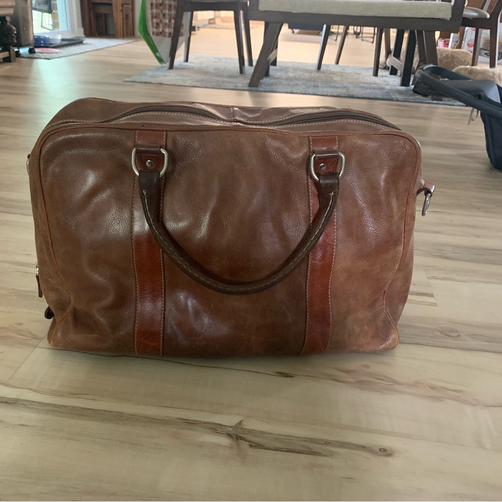 ROOTS Leather Duffle Bag